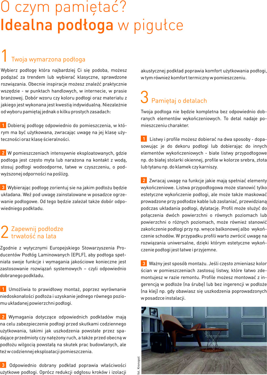 O czym pamiętać - Idealna podłoga w pigułce