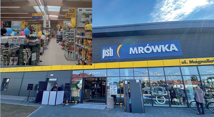 JAROCIN (woj. wielkopolskie) – otwarcie marketu Mrówka odbyło się 14.09.2022 r., – właścicielem jest firma SPUTNIK II – która posiada jeszcze 4 sklepy w miejscowościach: Bytów, Kościerzyna, Starogard Gdański, Świecie, – powierzchnia handlowa sklepu wynosi 2000 m2 + ogród zewnętrzy 1000 m2, – klientów obsługuje 28-osobowy zespół pracowników, – w tym dniu na klientów czekały liczne promocje i atrakcje.