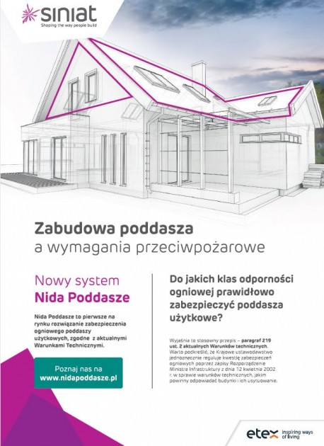 SINIAT - Zabudowa poddasza a wymagania ppoż.