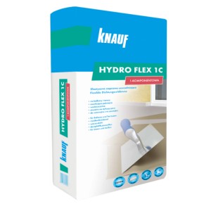 Elastyczna zaprawa uszczelniająca Knauf Hydroflex 1C jest odporna na mróz i starzenie.