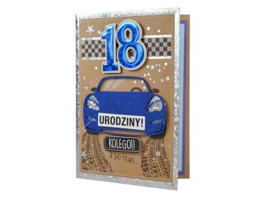 Zdjęcie: Karnet FR-002 Urodziny 18 - osiemnastka, cyfry, męskie KUKARTKA