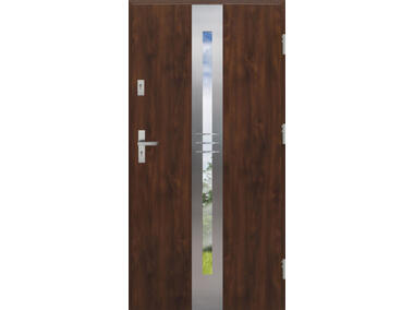 Zdjęcie: Drzwi zewnętrzne stalowo-drewniane Disting Otello 06 Orzech 90 cm prawe KR CENTER