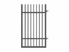 Furtka Anika 0,90 m, 1,50 m, stal ocynk+RAL7016 struktura, prawa z elektrozaczepem POLBRAM