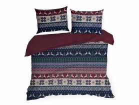 Komplet pościeli bawełnianej z nadrukiem świątecznym Skandy 160x200 cm, 70x80 cm - 2 szt. EUROFIRANY