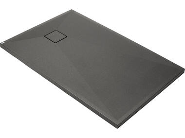 Zdjęcie: Brodzik granitowy prostokątny 100x80 cm Correo antracyt metalik DEANTE