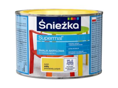 Zdjęcie: Farba emaliowo-akrylowa Supermal 0,4 L żółta ŚNIEŻKA