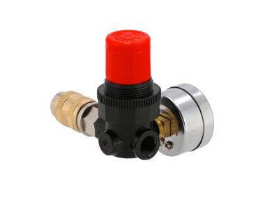 Zdjęcie: Reduktor ciśnienia 1/4" 12 bar z manometrem i szybkozłączem 1/4" AIRPRESS