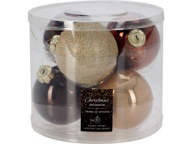 Zdjęcie: Bombki szklane 80 mm 6 sztuk mix kolorów KOOPMAN