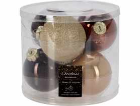 Bombki szklane 80 mm 6 sztuk mix kolorów KOOPMAN