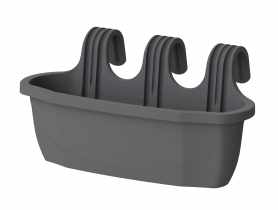 Doniczka balkonowa z uchwytem Nizza L antractowa VERDENIA