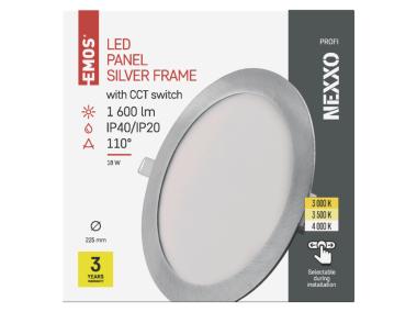 Zdjęcie: Panel LED wpuszczany Nexxo, okrągły, srebrny, 18W, CCT EMOS