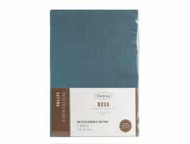 Prześcieradło z gumką Nova 160x200 cm + 30 cm niebieskie EUROFIRANY