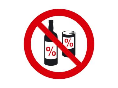 Zdjęcie: Oznaczenie "Zakaz spożywania alkoholu" 15x15 folia nieświecąca METRO