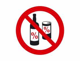 Oznaczenie "Zakaz spożywania alkoholu" 15x15 folia nieświecąca METRO