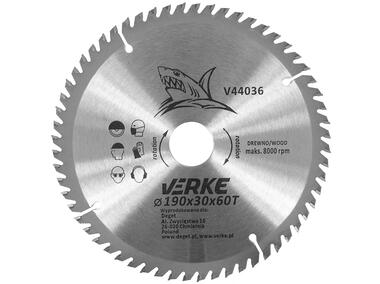 Zdjęcie: Tarcza widiowa 190 mm x 30 mm 60T VERKE