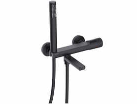 Bateria wannowa ścienna z akcesoriami Decor Black VALVEX
