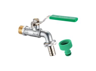 Zdjęcie: Zawór na zawieszce kulowy czerpalny 1/2"x3/4"x15 szybkozłącze CALIDO