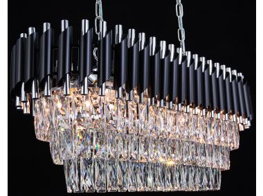 Zdjęcie: Lampa wisząca Toledo 8-punktowa 80 cm czarno-chromowa ELEM