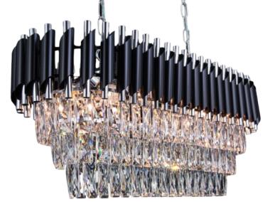 Zdjęcie: Lampa wisząca Toledo 8-punktowa 80 cm czarno-chromowa ELEM