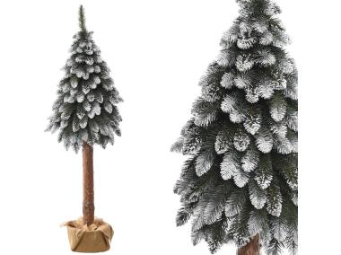 Zdjęcie: Choinka na pniu 180 cm z brokatem i bielonymi gałązkami JUMI