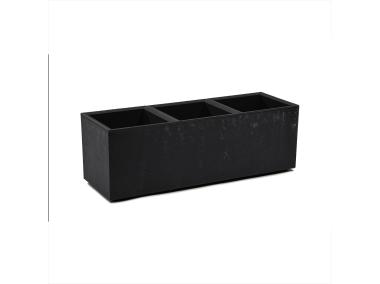 Zdjęcie: Kwietnik Karo 900x300x300 mm beton recycled, czarny beton LAMELA