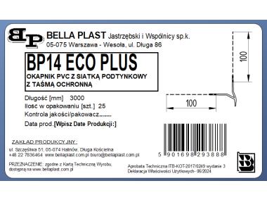 Zdjęcie: Listwa PVC okapnikowa z siatką BP14 Eco Plus L300 biała BELLA PLAST