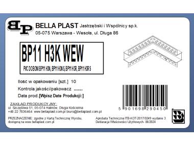 Zdjęcie: Kątownik wewnętrzny BP11 H3K biały BELLA-PLAST