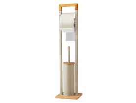 Zestaw stojak na szczotkę i uchwyt na papier toaletowy Dastin beżowy ALSEA