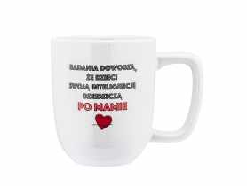 Kubek porcelitowy baryłka 375 ml dekor Inteligencja po Mamie ALTOMDESIGN