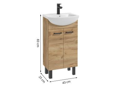 Zdjęcie: Szafka z umywalką Mea 45 cm dąb craft złoty DEFTRANS