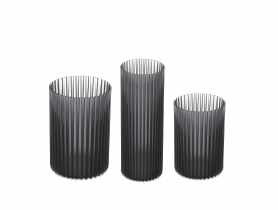 Zestaw wazonów Nemo, 3 sztuki, dymiony LAMELA