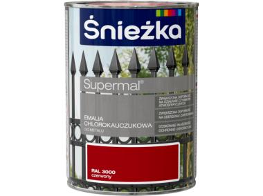 Zdjęcie: Emalia chlorok czerwony RAL3000 0,9L ŚNIEŻKA