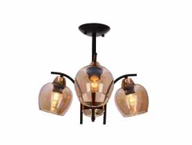 Lampa wisząca Merra 3X40 W E27 czarny bursztynowy CANDELLUX