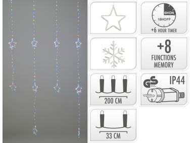 Zdjęcie: Kurtyna multikolor LED zewnętrzna 2x2 m KOOPMAN