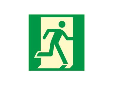 Zdjęcie: Oznaczenie "Drzwi ewakuacyjne w prawo" 15x15 cm METRO