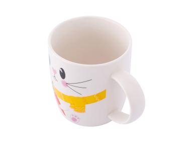 Zdjęcie: Kubek baryłka 400 ml z pokrywką silikonową uszy zająca dekoracja zajączek ALTOM DESIGN