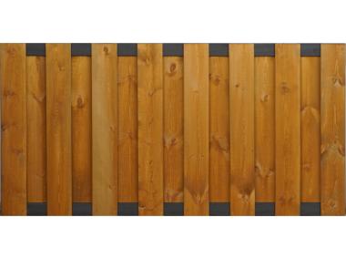 Zdjęcie: Płot pełny Aron prosty 180x90 złoty dąb,antracyt SOBEX