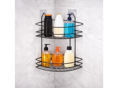 Zdjęcie: Półka łazienkowa Presto narożna czarna SEPIO