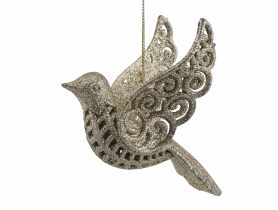 Ozdoba świąteczna Bird 12 cm -6 szt. złoto EUROFIRANY