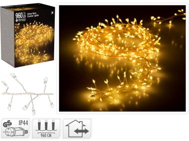 Zdjęcie: Łańcuch świetlny srebrny 9,6 m 960 led ciepły biały KOOPMAN