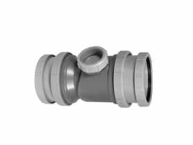 Zasuwa zwrotna pozioma z zaporą antyszczurową, 110 mm z możliwością rewizji MCALPINE