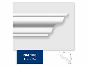 Listwa sufitowa z polistyrenu NM 100, 2 sztuk 200x7,0x7,0 cm biały DMS