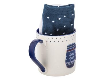 Zdjęcie: Zestaw kubek świąteczny 500 ml granatowy ze skarpetkami ALTOM DESIGN