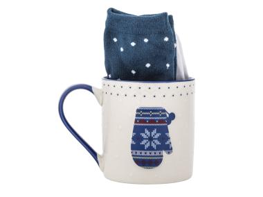 Zdjęcie: Zestaw kubek świąteczny 500 ml granatowy ze skarpetkami ALTOM DESIGN