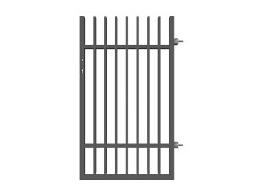 Zdjęcie: Furtka Anika 0,90 m, 1,50 m, stal ocynk+RAL7016 struktura prawa POLBRAM