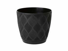 Doniczka Flow Petit z podstawką 13 cm czarny VERDENIA