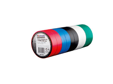Zdjęcie: Taśma elektroizolacyjna 0,13x 15 mm - 10 m mix kolorów POLMARK