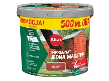 Zdjęcie: Impregnat Jedna Warstwa 4 lata, mahoń 4,5 L + 0,5 L ALTAX