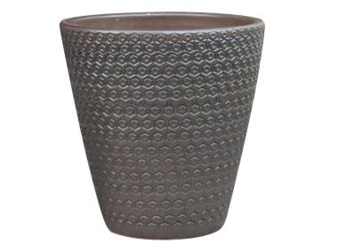 Zdjęcie: Donica szkliwiona mrozoodporna Pineo szara 20,5x23 cm CERMAX