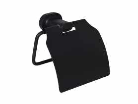 Uchwyt na papier toaletowy Go z klapką czarny mat BISK